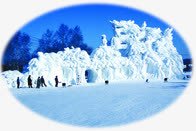 冬日白雪美景景区素材