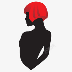 时尚的红发女孩图标素材