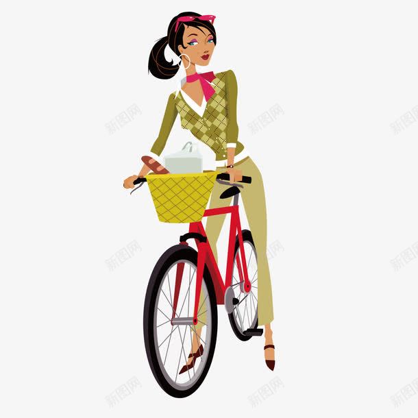 卡通骑自行车女孩png免抠素材_88icon https://88icon.com 卡通女孩 女孩 自行车