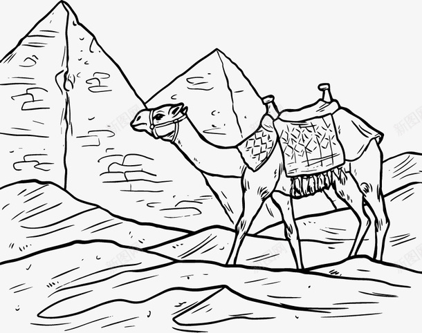 埃及金字塔和骆驼png免抠素材_88icon https://88icon.com 埃及 金字塔 骆驼