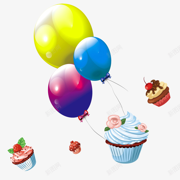 气球蛋糕装饰图案psd免抠素材_88icon https://88icon.com 卡通 奶油 手绘 气球 蛋糕 装饰图案