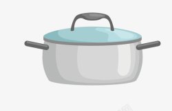 卡通扁平化煲汤锅素材