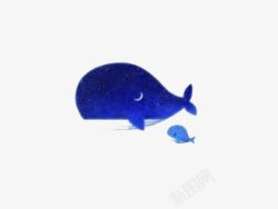 卡通蓝色鲸鱼素材