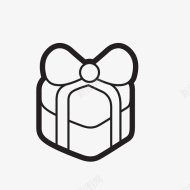 圣诞节创意礼物简约礼物盒图标图标