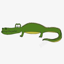 绿色长尾鳄鱼素材