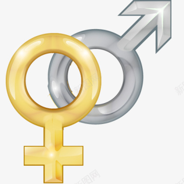 金色字男性女性图标图标