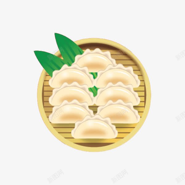 竹笼里的饺子png免抠素材_88icon https://88icon.com 传统 创意 卡通 手绘 柱笼 竹叶 美味 艺术 饺子