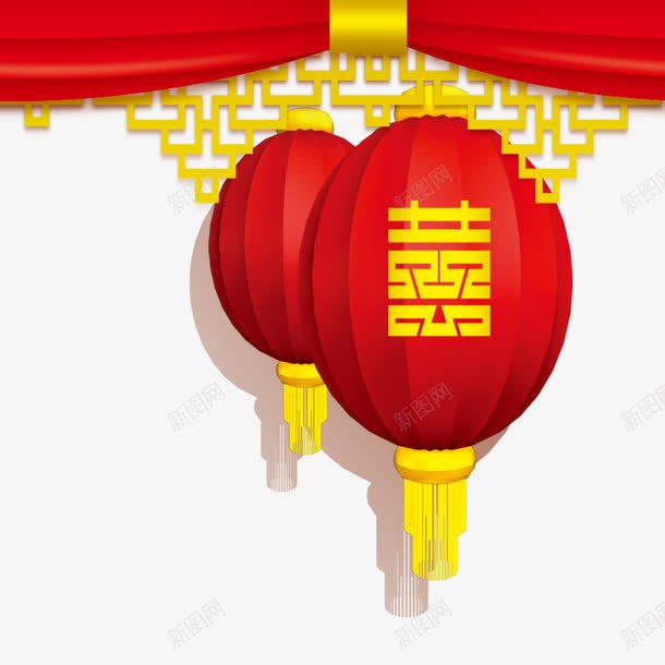 喜庆元素png免抠素材_88icon https://88icon.com 中国风下载 双喜 喜庆 灯笼 龙灯舞