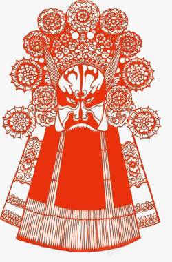 中国风传统艺术京剧脸谱剪纸素材