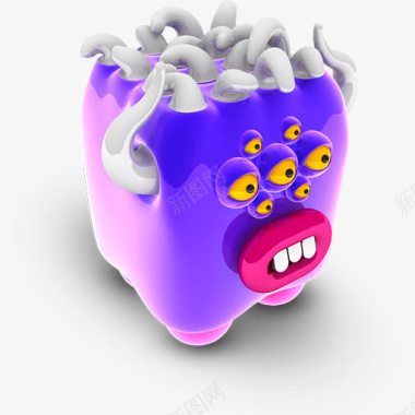 紫色的立方怪物cubedmonstersicons图标图标