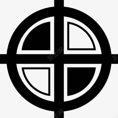 十字的黑色和白色的变异图标图标