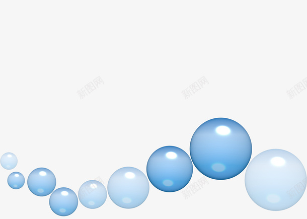 蓝色的泡泡psd免抠素材_88icon https://88icon.com 一串 大小泡泡 泡泡 蓝色