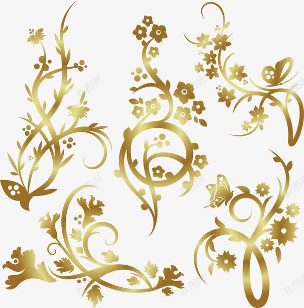 淡黄色花纹png免抠素材_88icon https://88icon.com 卷曲性 线条 装饰性