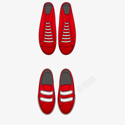 红色运动鞋矢量图素材