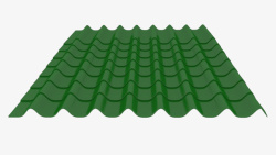 绿色小瓦片瓦片屋顶素材