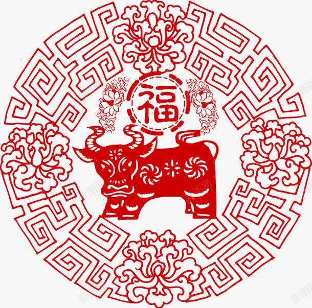 红色中国传统艺术剪纸png免抠素材_88icon https://88icon.com 中国 传统 剪纸 红色 艺术