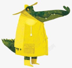 穿黄色雨衣的鳄鱼先生素材