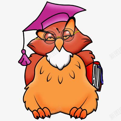 卡通猫头鹰博士png免抠素材_88icon https://88icon.com 博士帽 卡通 手绘 猫头鹰