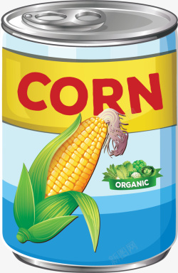 方便食物玉米罐头矢量图素材