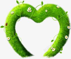 绿色环保创意花朵爱心素材