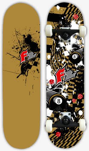 图案滑板png免抠素材_88icon https://88icon.com Skateboard 产品实物 代步 灰色板块 白色车轮