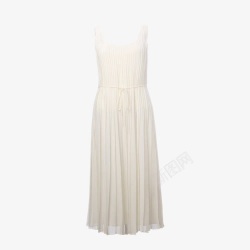 米白色无袖连衣裙素材