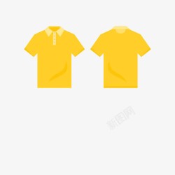 Polo领黄色T恤高清图片