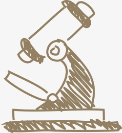 小清新显微镜手绘棕色显微镜高清图片