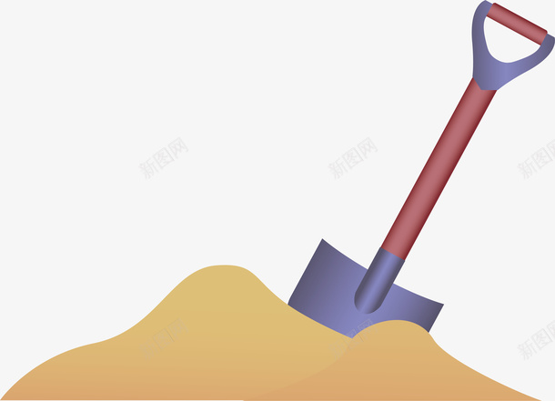 铁锹元素矢量图ai免抠素材_88icon https://88icon.com png 卡通 沙子 矢量元素 铁锹矢量 矢量图