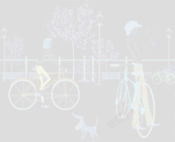 自行车与情侣海报背景七夕情人节素材