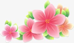 粉色的卡通花卉夏天素材