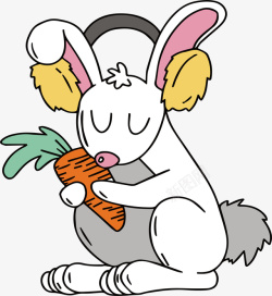 抱着胡萝卜抱着胡萝卜的小白兔矢量图高清图片