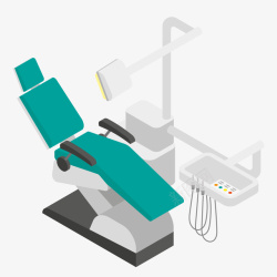 一张立体化的牙医椅矢量图素材