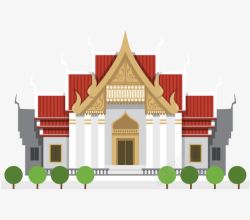 创意手绘泰国建筑素材