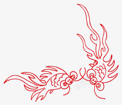 红色中国风双鱼戏水艺术中国风底素材