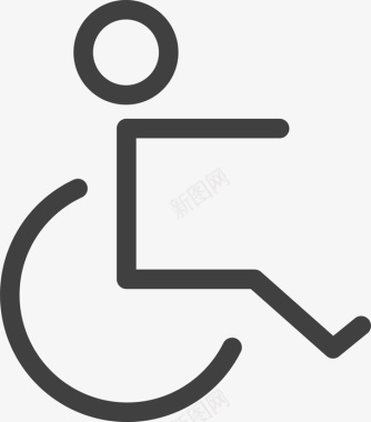 帮助推轮椅手绘坐轮椅标志卡通矢量图图标图标