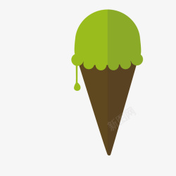 绿色抹茶简约冰淇淋矢量图素材