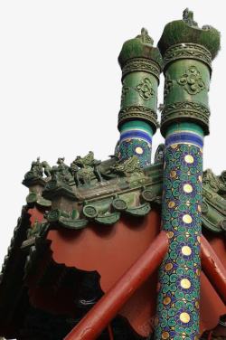 中国古代房屋中国龙柱素材