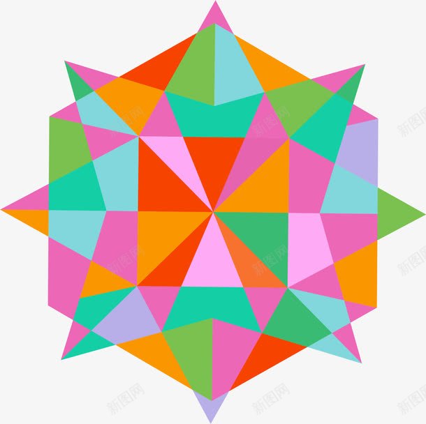 彩色几何多边形png免抠素材_88icon https://88icon.com 不规则 几何体 多边形 彩色 抽象 矢量素材 科技