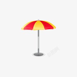 红黄色的遮阳伞素材