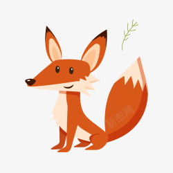 红色卡通狐狸动物素材