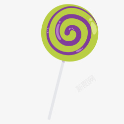 紫绿色圆环棒棒糖矢量图素材