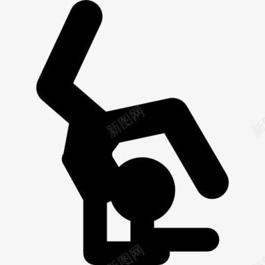 艺术体操运动员的剪影图标图标