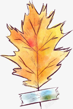 卡通手绘美丽的叶子素材