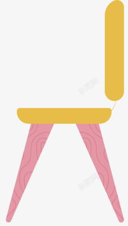黄色水彩板凳矢量图素材