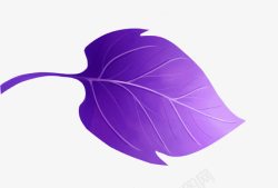 紫色渐变唯美树叶素材