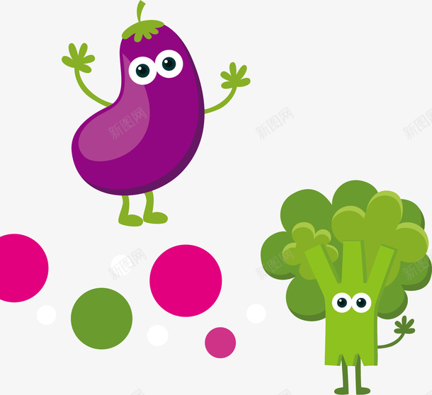 卡通创意蔬菜矢量图ai免抠素材_88icon https://88icon.com 创意 卡通 白菜 茄子 蔬菜 矢量图