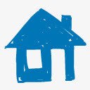 小房子免抠蓝色的小房子图标图标