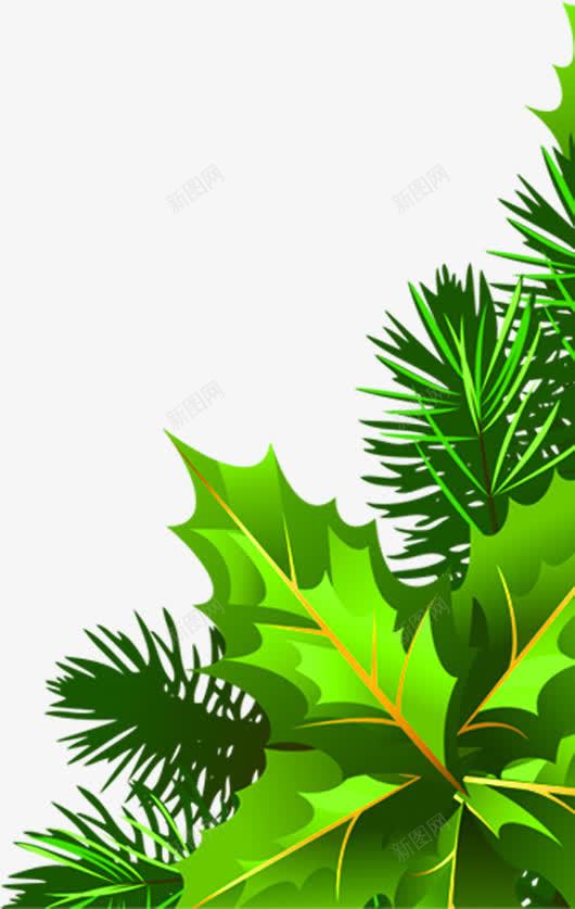 绿色叶子圣诞促销海报png免抠素材_88icon https://88icon.com 促销 叶子 圣诞 海报 绿色