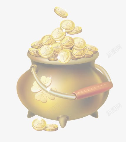 金币png免抠素材_88icon https://88icon.com 罐子 金色 钱